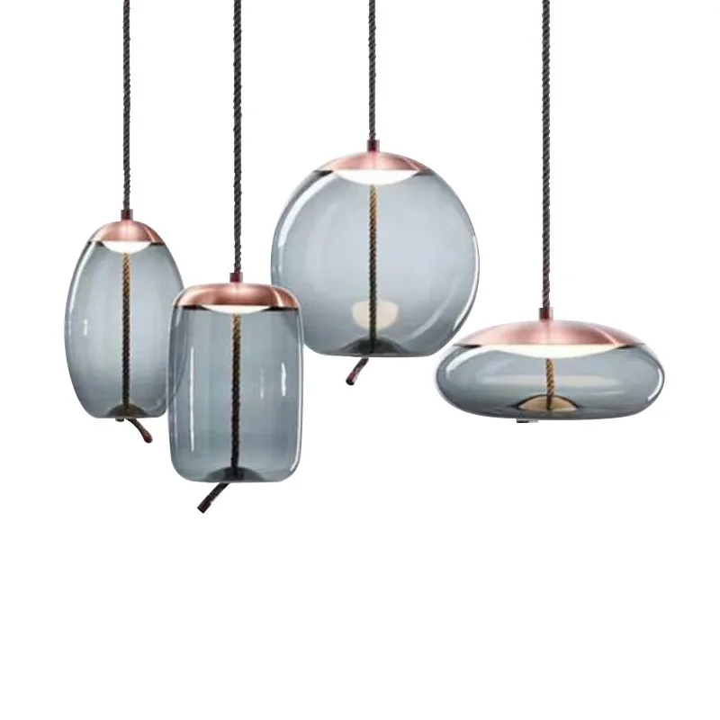 

Nordic Home Decoration Lamp Modern Simple Personality Creative Chandelier Restaurant Bar Cafe Single Head Glass Chandelier