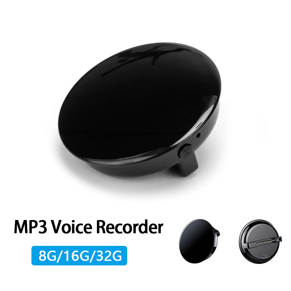 

Mini Voice Recorder HD Noise Reduction Voice-activated Recording Pen Badge Medal MP3 Player Digital Audio Recorder 8G/16G/32G