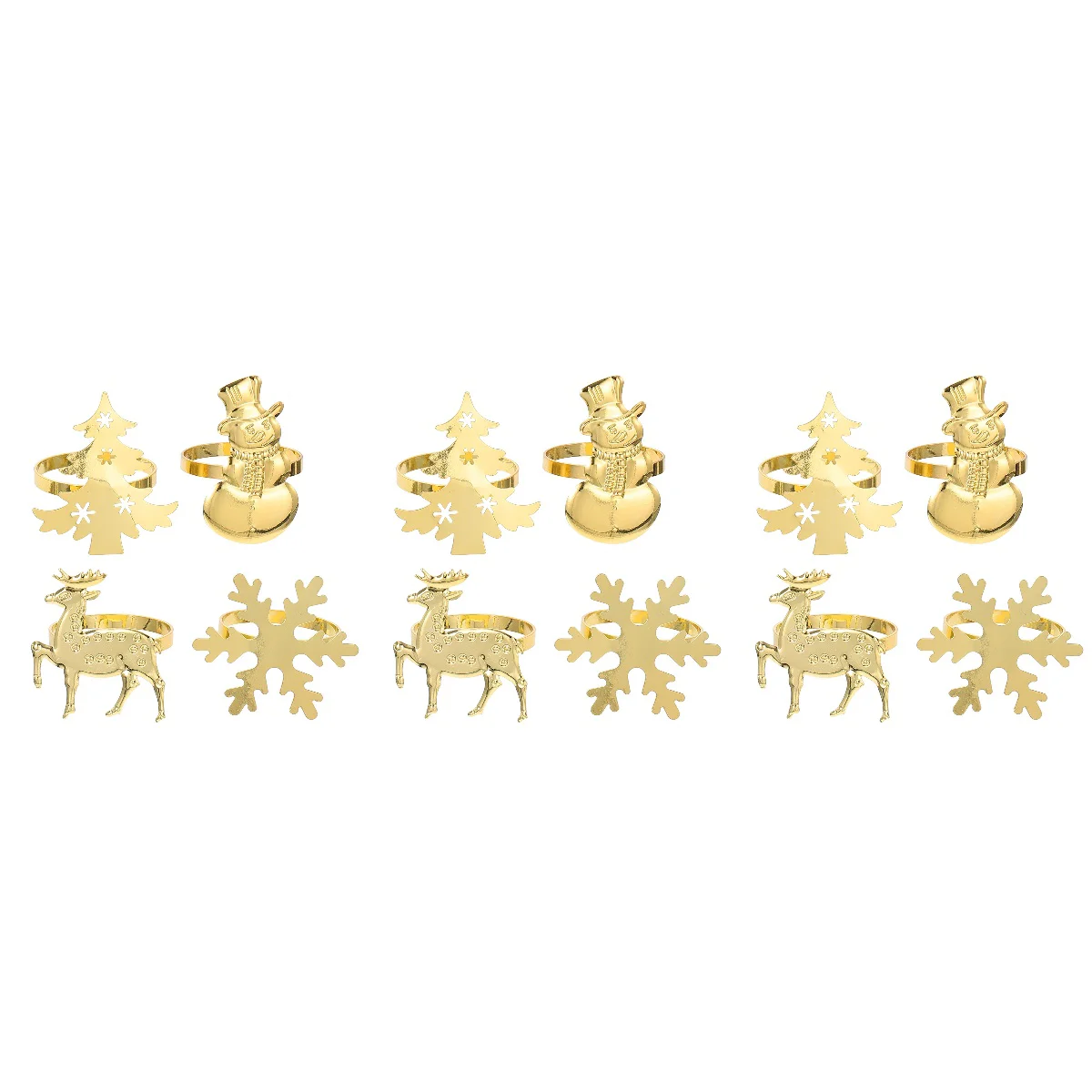 Napkin Christmas Ring Holder Snowflake Rustic Linen Tablerings Party Deer Diy Wedding Decorative Serviette Circle