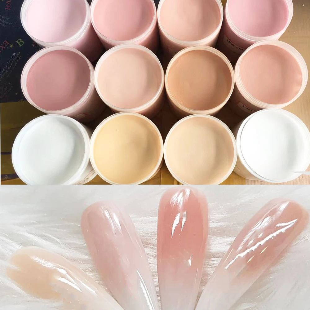 

2oz/Bottle Light Nude Color Nail Acrylic Powder White Pink Clear Extension Crystal Powder Carving Polymer Sculpture Art Dust @#%