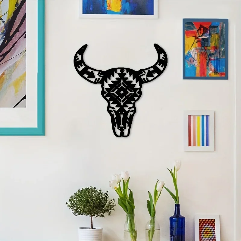 Металлические настенные рисунки в деревенском стиле с изображением коровы и