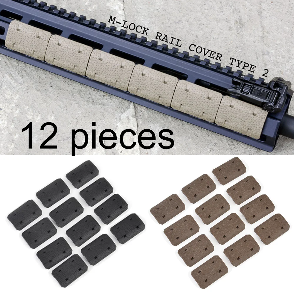 

Tactical Mlok Rail mount Mag Pul M-lok SLOT SYSTEM Rail Panel 12 Pcs For Outdoor Hunting Wargame Mount Protector SYSTEM