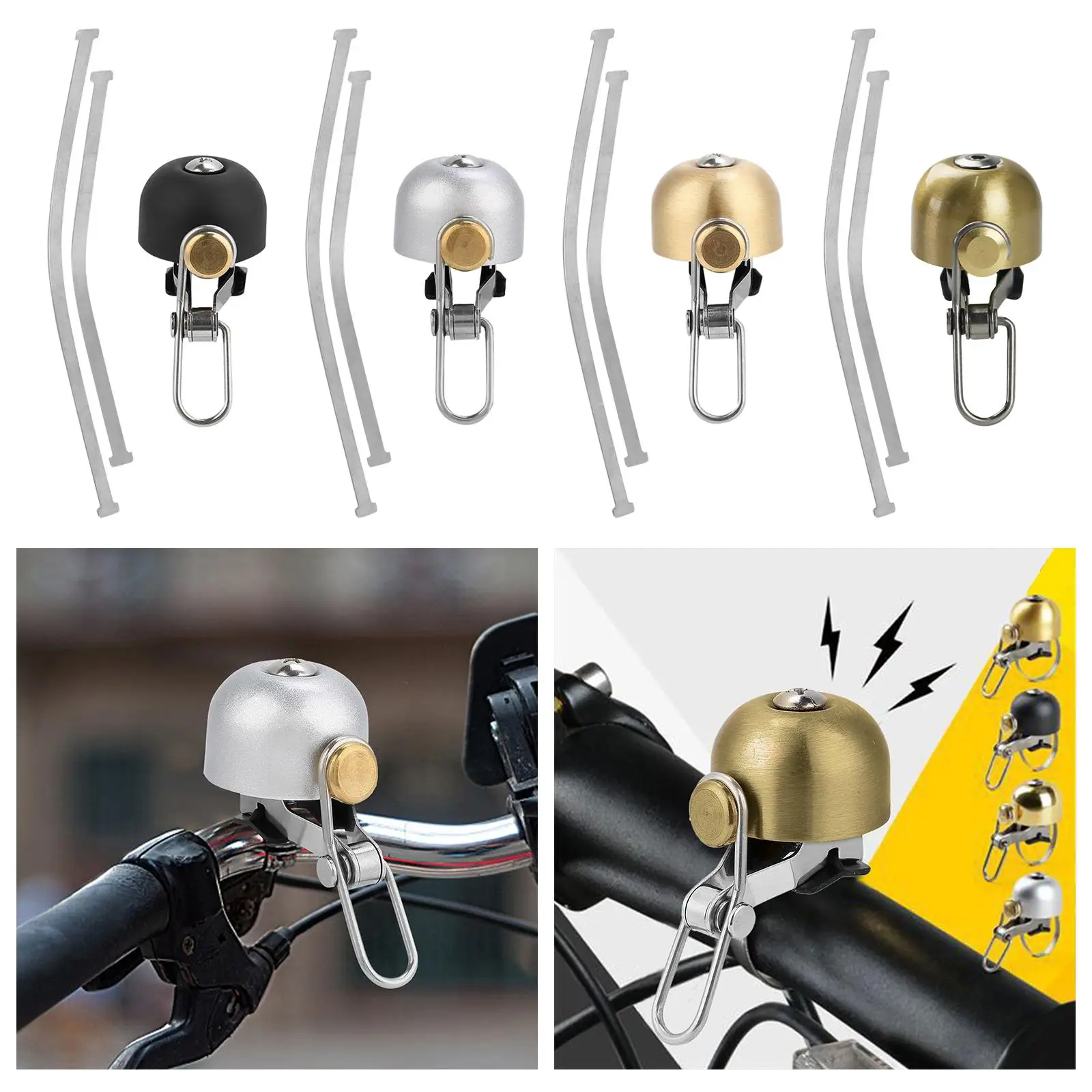 

Bike Bells Adults Handlebars Mounted Clear Loud Riding Safety Bicycle Bell