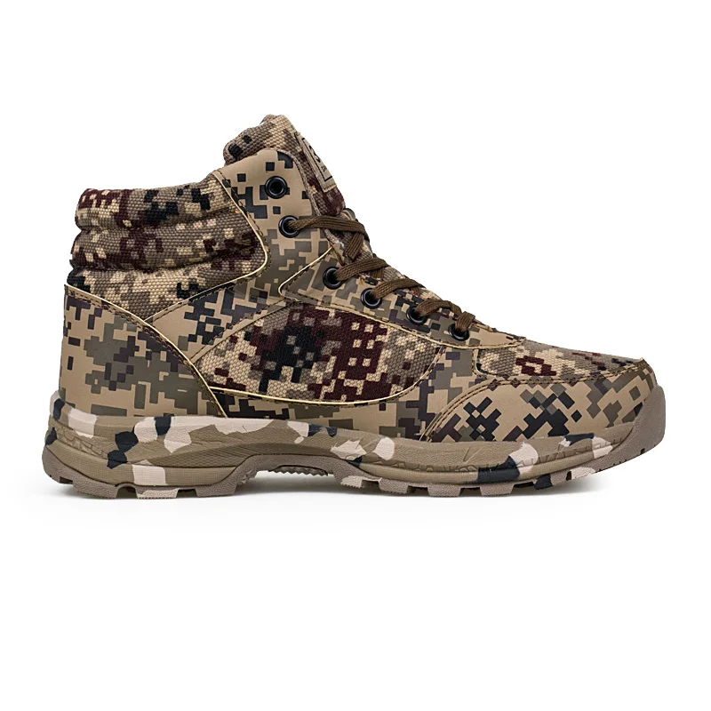 HIKEUP Men‘s Winter Tactical Boots Military Shoes Winter Ultra-Light Hiking Shoes Wear- Resistant Army Waterproof Camouflage