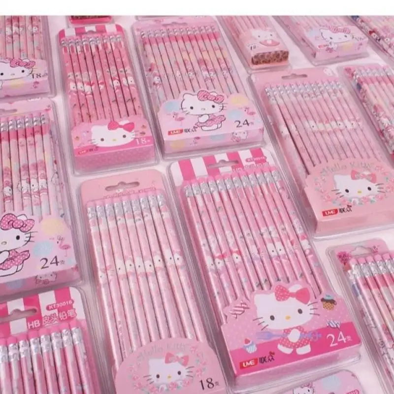 

Карандаш Sanrios Kawaii, милый карандаш Hellokittys с Микки-Маусом, аниме Hb, круглая, не легко сломать, студенческие игрушки, детский подарок
