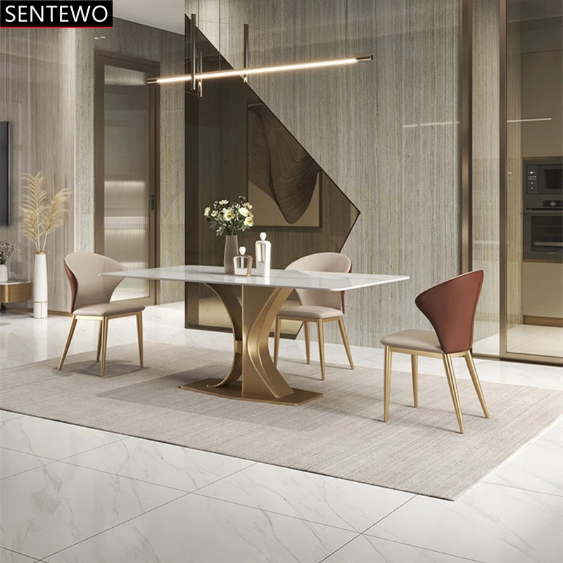 Роскошный набор из 4 обеденных стульев Rock плита для обеденного стола с