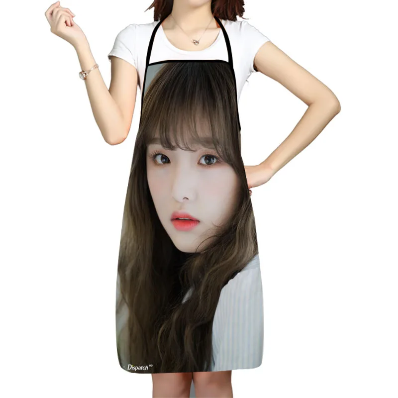

Кухонный Фартук Choi Yena Singer, с принтом, без рукавов, из ткани Оксфорд, для мужчин и женщин, инструменты для уборки дома, креативные подарки