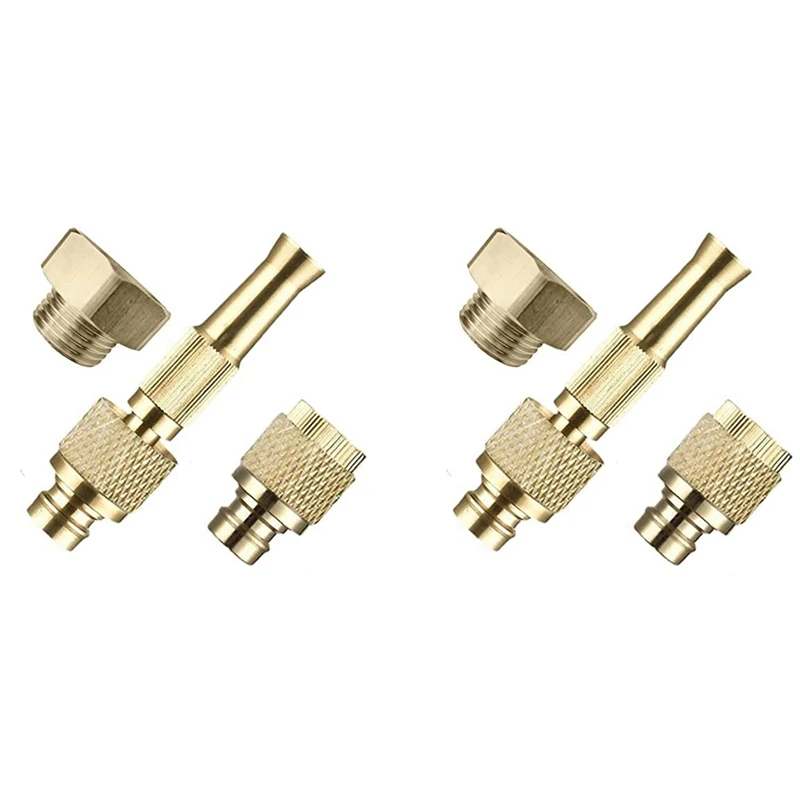 

2X Garden Water Hose Nozzle,Hose Sprayer Nozzle,High Pressure Brass Adjustable Twist Jet,For Washing Car,Glass,Etc