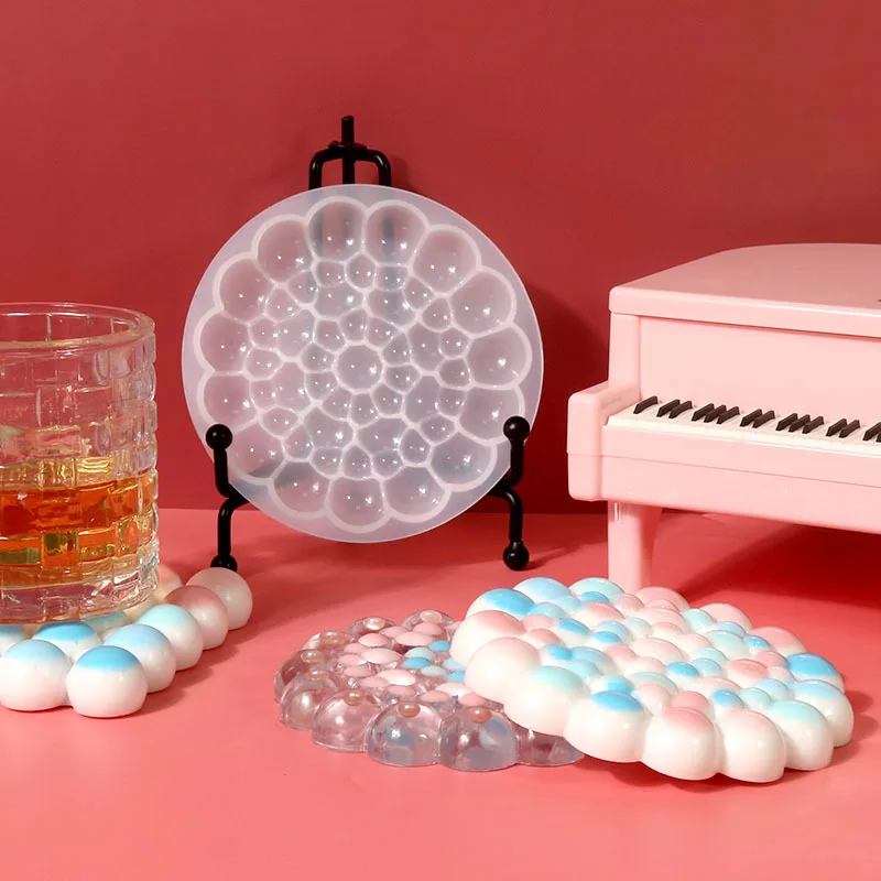 

Cute Bubble Tray Silicone Mold DIY Epoxy Resin Molds Handmade Plaster Cup Pad Jewelry Display Mould Home Decor