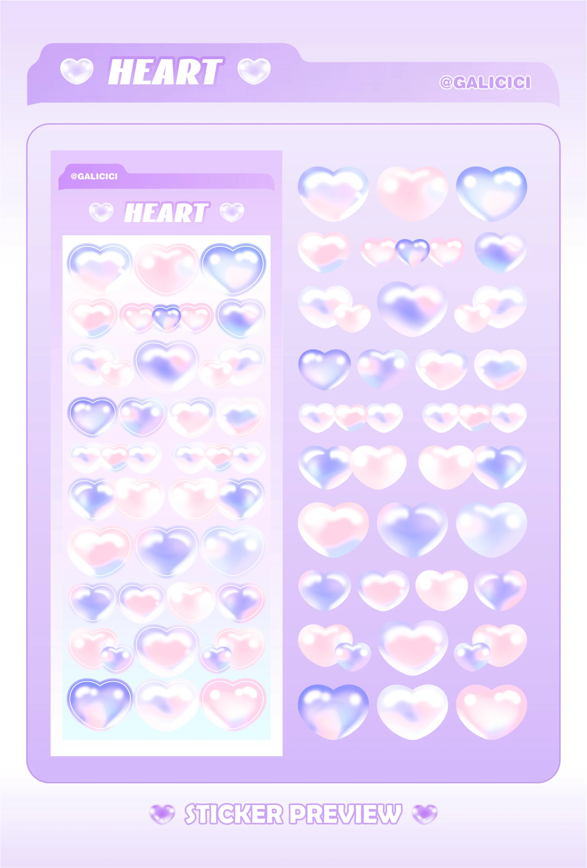 

Original Heart Bubble Blingbling Stickers DIY Scrapbooking Idol Card Diary Album Stationery Happy Planner Decoration Sticker
