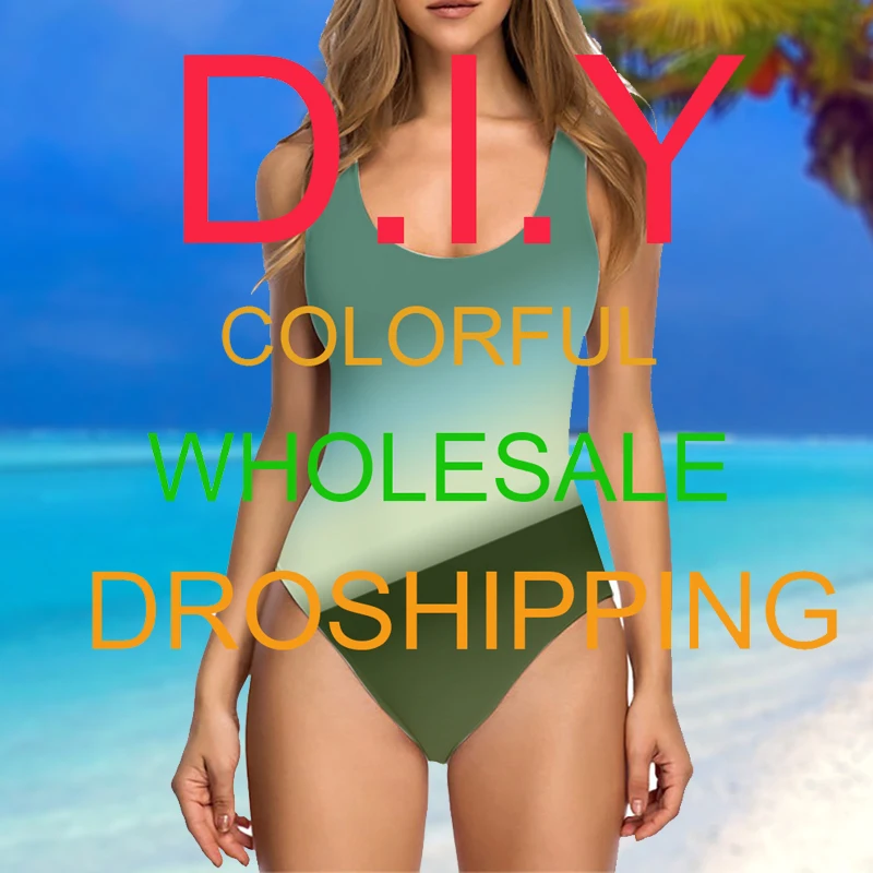 2022 Summer Beach costume intero Y2k costumi da bagno Casual Dropshipping abbigliamento da bagno con stampa per tutto il corpo Sexy Young Lady Custom