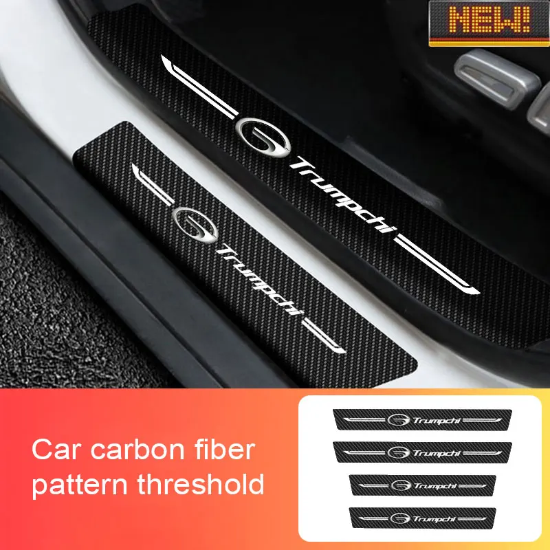 

4Pcs Car Carbon Fiber Scratch Resistant Decal Stickers For Trumpchi Car Door Sill Threshold Auto Styling Protector Accessories