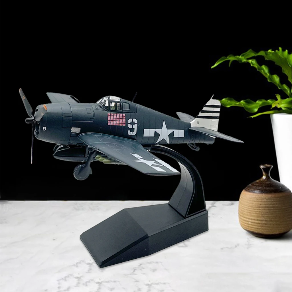 

Alloy Diecast 1/72 F6F Fighter Model Plane with Stand Souvenir Collectables Room Decoration Ornament Adults Gifts