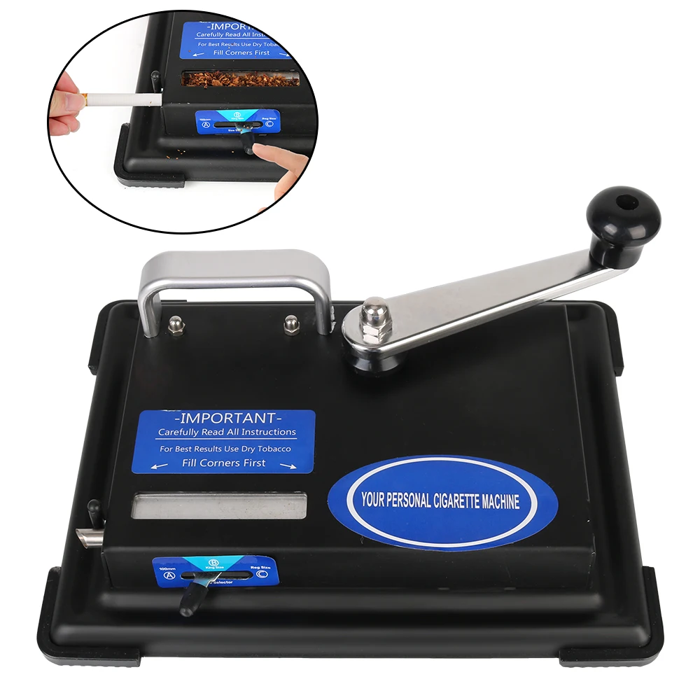 

Tobacco Roller Manual Injector Cigarette Maker Hand-cranked Cigarette Rolling Machine DIY Smoking Accessories