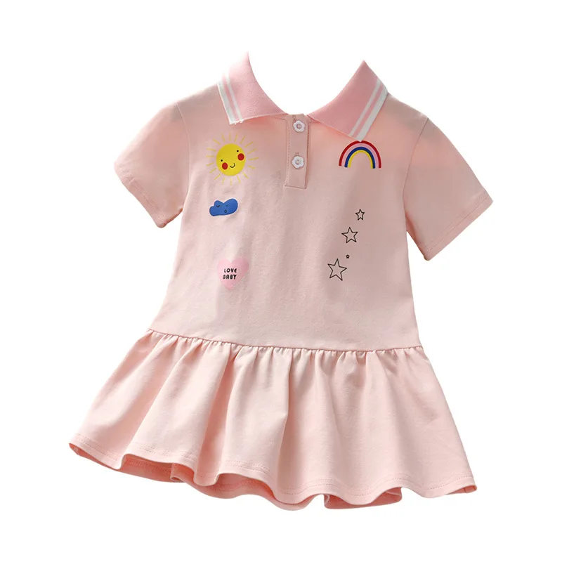 Enlarge 2022 New Girls' Summer Dress Little Girls' Summer Dress With Short Sleeves