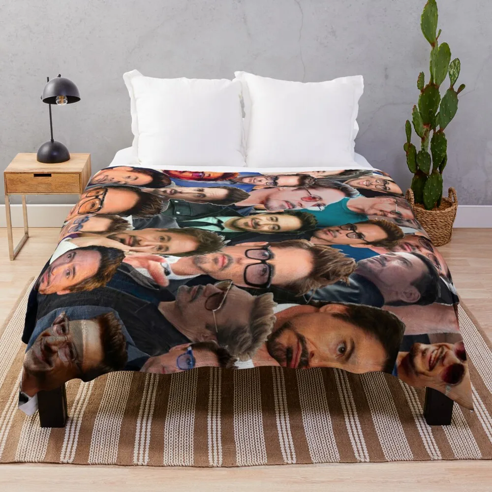 

Robert Downey Jr. Photo Collage Throw Blanket Knitted Plaid