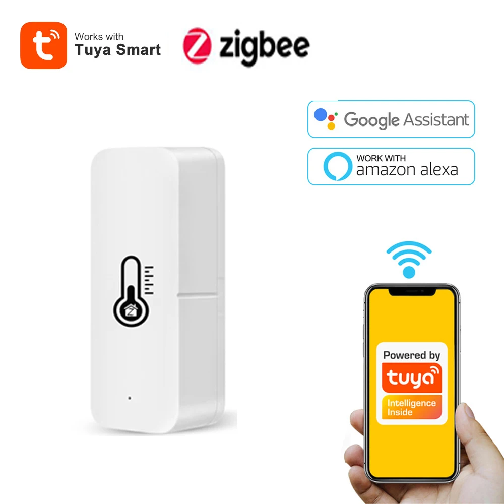 Датчик влажности и температуры Tuya Zigbee умный гигрометр термометр дистанционное