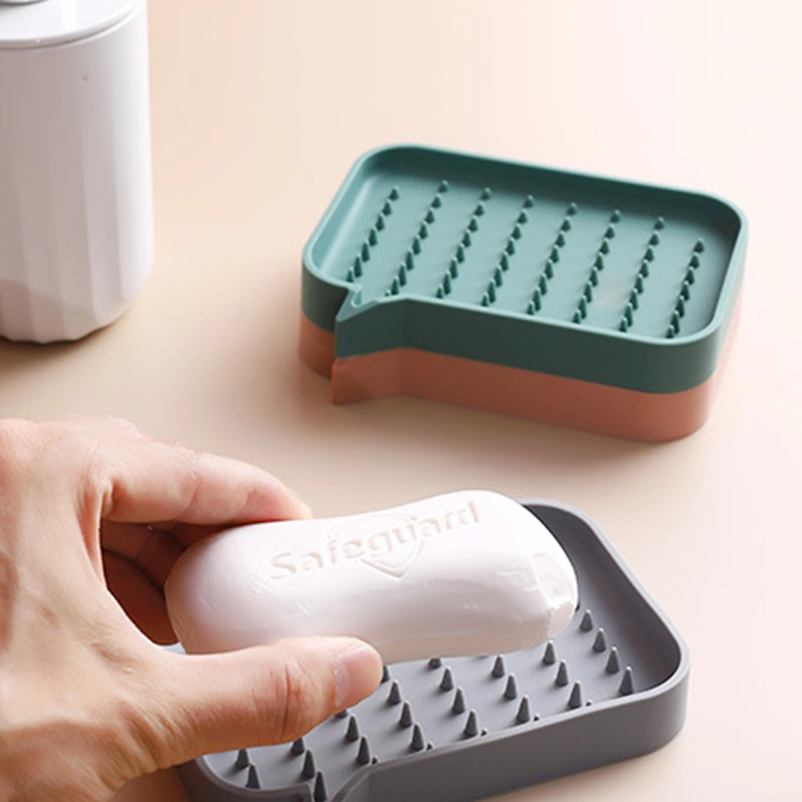 

Силиконовая посуда для мыла, домашний портативный нескользящий самосливающийся органайзер для сухого мыла, коробка высокого качества, кон...