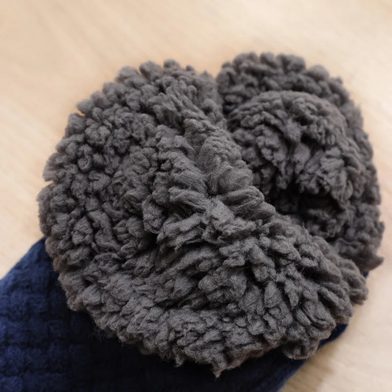 Зимние домашние носки для женщин и мужчин теплые бархатные толстые носки-тапочки