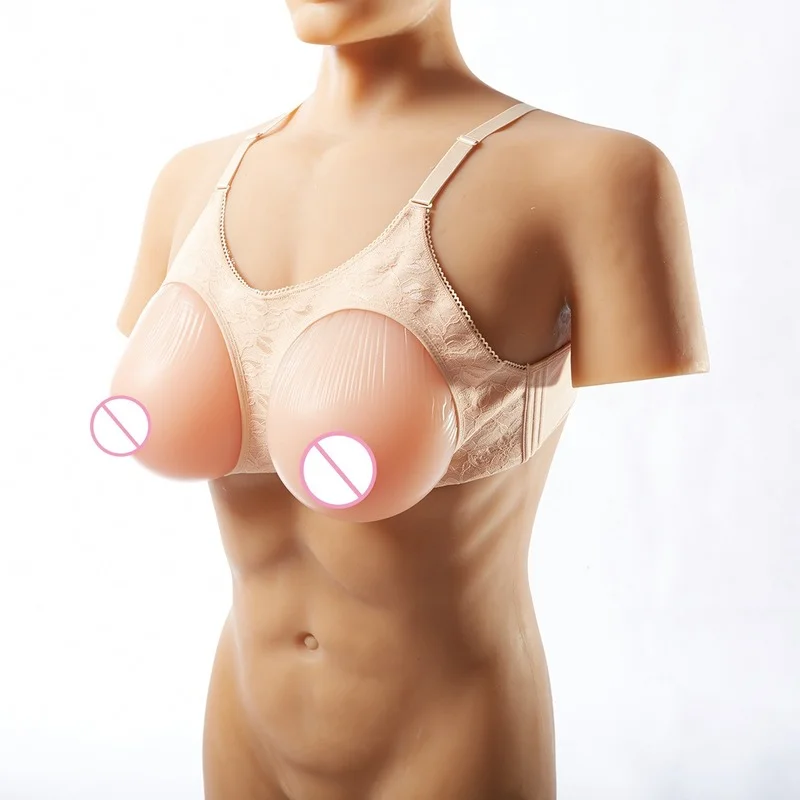 1200g-1800g Realistic Fake Breast Fake Chest One-piece Bra Set Righteous Emulsion Body Silicone Stage Performance Costume