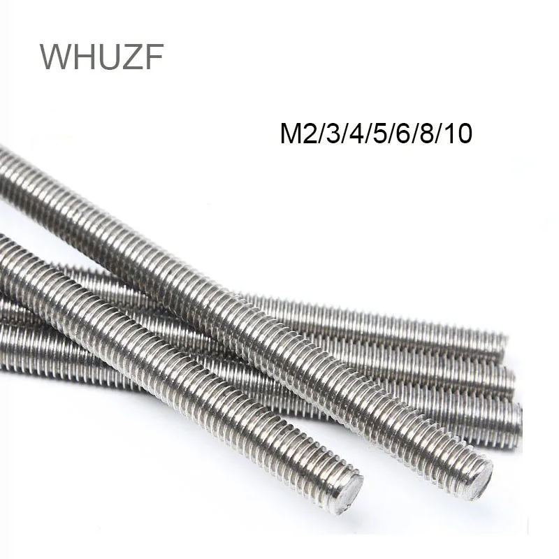 

Threaded Rod Free Shipping M2/2.5/3/4/5/6/8/10/12x250mm 304 Stainless Steel Fully Threaded Rod Fasteners Silver Tone