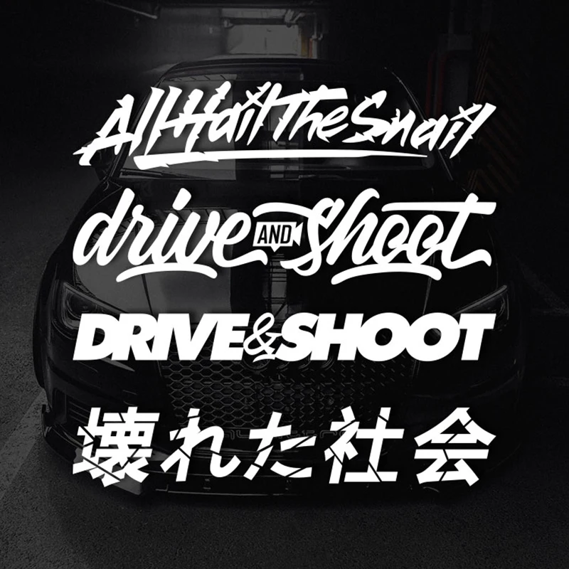 

Drive Shoot JDM Lowrider Car Front and Rear Windshield Sticker HellaFlush Style Reflective Car Decor Vinyl Decal