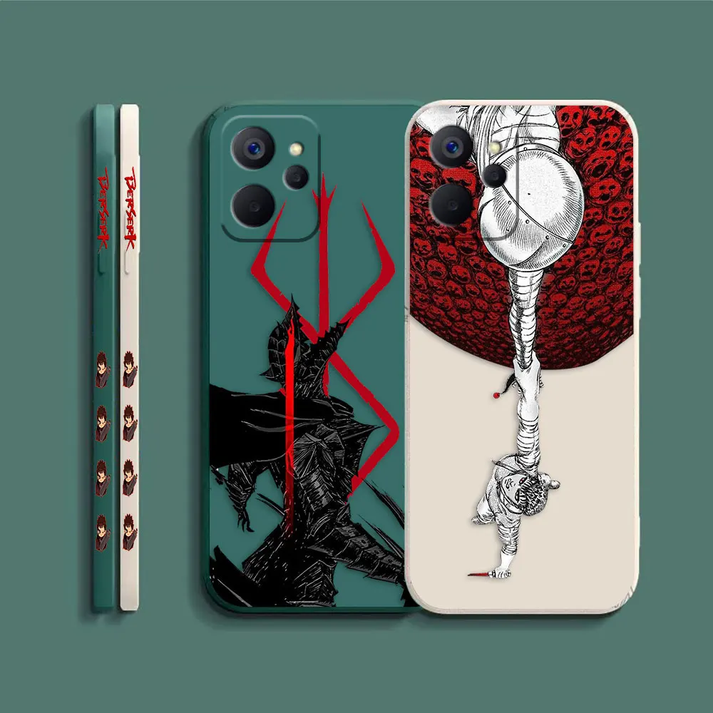 Berserk Manga Guts Case For Realme 10 9 8 8I 7 7I 6 5 C15 C21 C21Y GT NEO 2 3 5 V11 V13 V15 V25 Colour Liquid Case Funda Shell