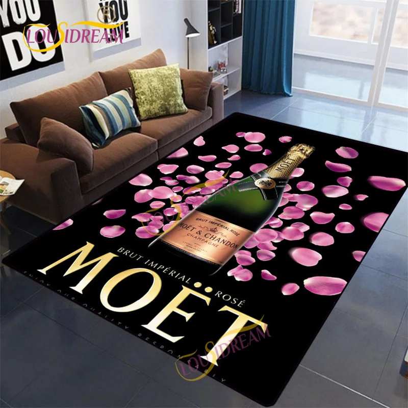 Ковер с принтом шампанского от Moet & Chandon цвет розы напольный коврик для гостиной