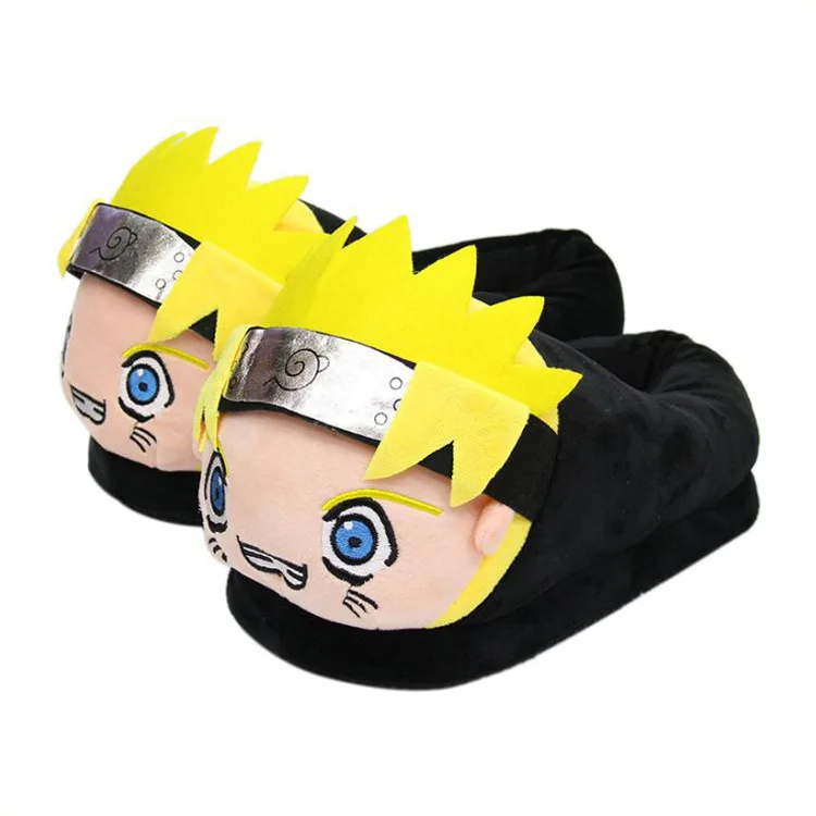 

Anime Naruto Theatrical Edition Uzumaki Naruto Cartoon Plush Slippers Couple Winter Indoor Cotton Drag Warm Shoes