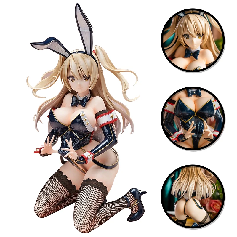 

31 см аниме второй элемент Naka Naoka фигурка кролик девушка сексуальная модель игрушка черная шелковая сексуальная кукла положение на коленях П...