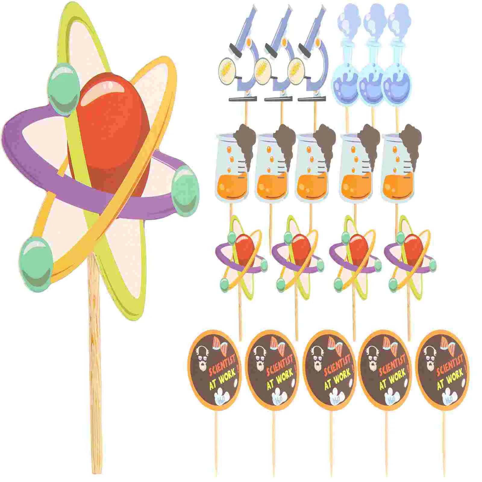 

Science Cake Inserts Party Decor Themed Birthday Supplies Decorations Cupcake Toppers Baby Shower