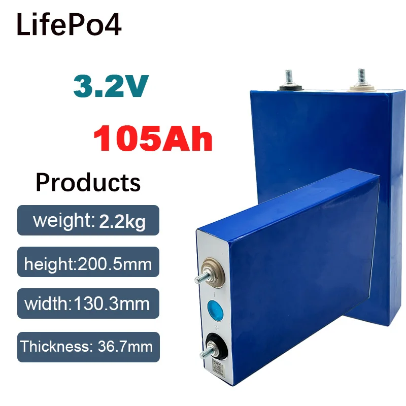 

3.2v 105Ah Lifepo4 battery Grade A lithium iron phosphate battery, suitable for solar energy storage of electric vehicles