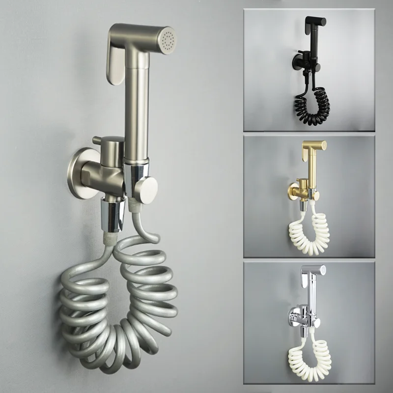 Настенный смеситель для душа и унитаза кран биде хромированный/черный/матовый