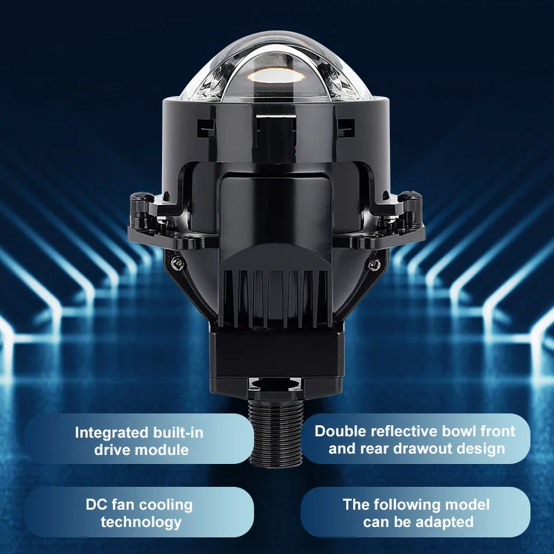 

Bifocal Bi-led Laser Projector Lens Refit – Upgraded 12V 55W 8000LM High/Low Beam Auto Lamps for Car Headlight