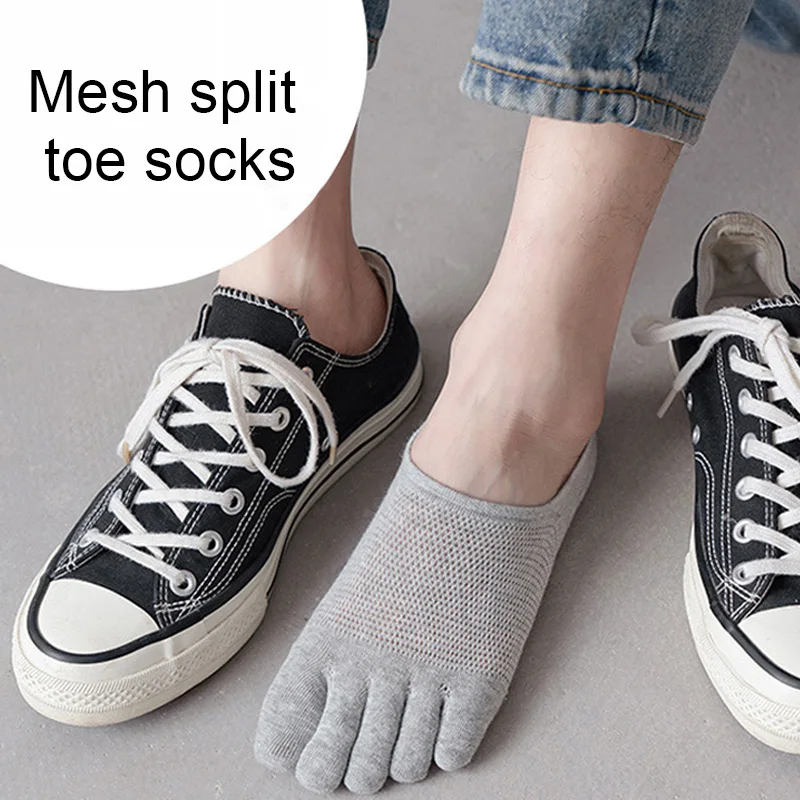 

Man Women Slipper Toe Socks Mesh Hollow No Show Socks Sweat-absorbing Boat Sock Ankle Short Socks Breathable Five Finger Socks