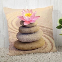 pillow case zen stone print for wedding pillow cover flowers pillowcases 4545 cm