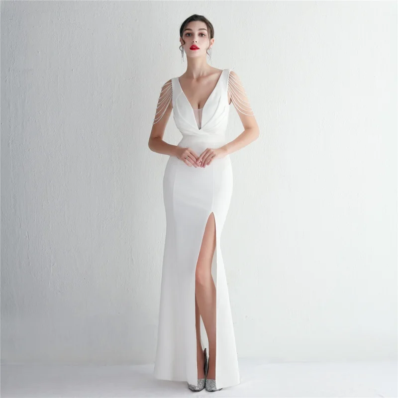 

Women Wedding Dress Bridal Evening Gown Dinner birthday Party Dress Off Shoulder Maxi Dress Bridal Toast Wedding Dress