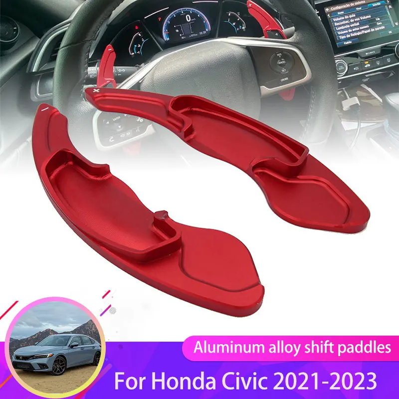 2 Pcs For Honda Civic FE FL 2021 2022 2023 Car Steering Wheel Shift Paddle Shifter Extender Accessories Quick Shifting Paddle