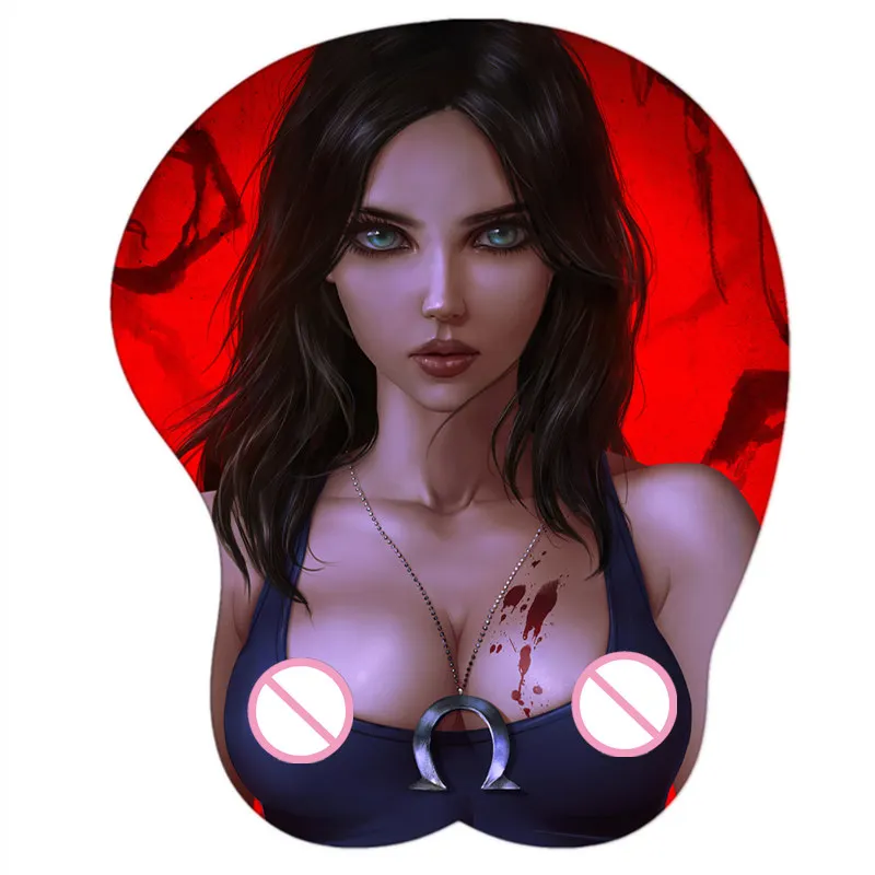 

New Gaming Computer Sexy Girls Alice madness Mouse Pad with Wrist Rest Mouse Pad 3D Fanart Mouse Pad Soft Silicone