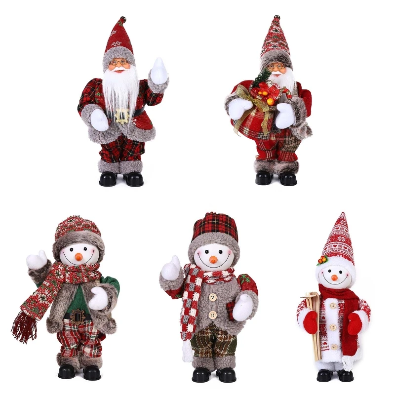 

Y55B Funny Christmas Gift Electric Music Santa Claus for Doll Snowman Toy for Children Christmas Tree Ornaments Party Kids Gift