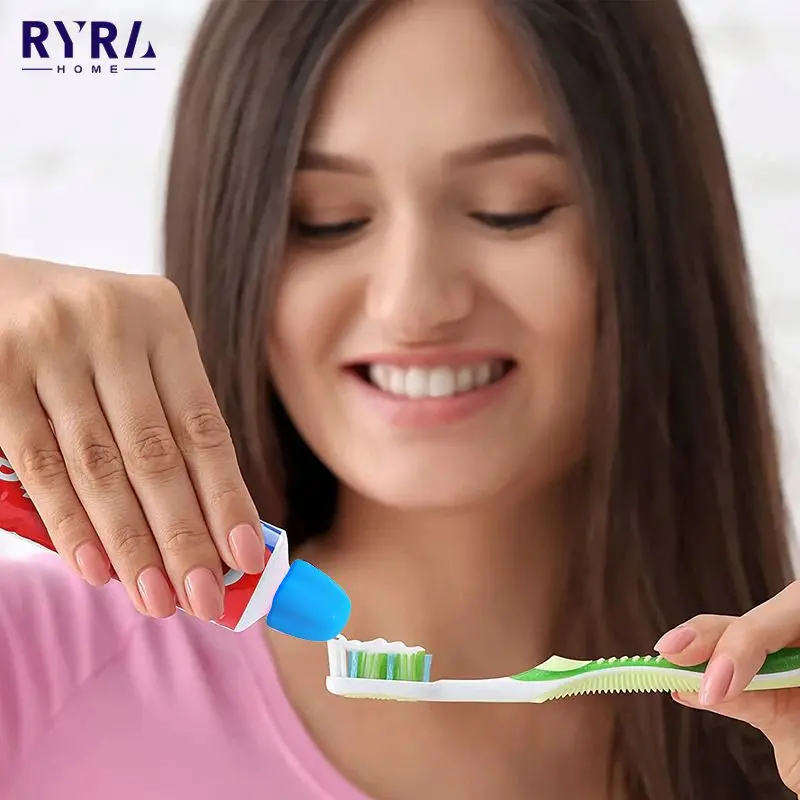 

Self-Closing Toothpaste Cap Home Bathroom Flower Shape Toothpaste Squeezer Portable Toothpaste Pump Dispenser For Kids Adults