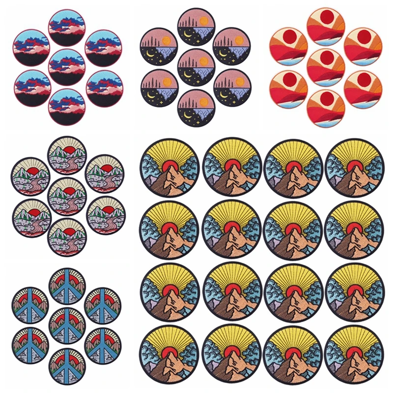 

10 шт., вышитые наклейки в виде горных значков на рюкзак