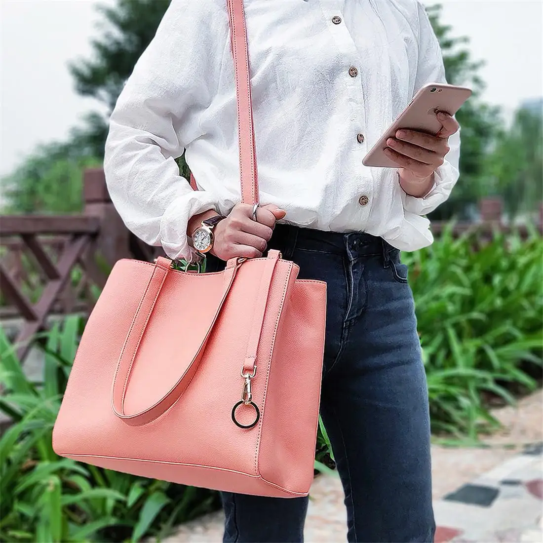 

Brenice Women Hangbag Brief Muti-Pocket Handbag Solid Shopping Shoulder Bag Crossbody Bag 2022 New Multifunctional Shoulder Bag