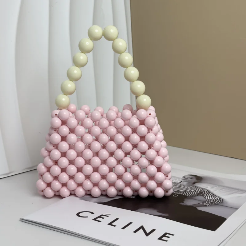 Small Beaded Bag Women's Fashion Sweet Handbag Hand-woven Clutches 2023 New Summer Party Dinner Evening Gift Purses Luxury Shiny