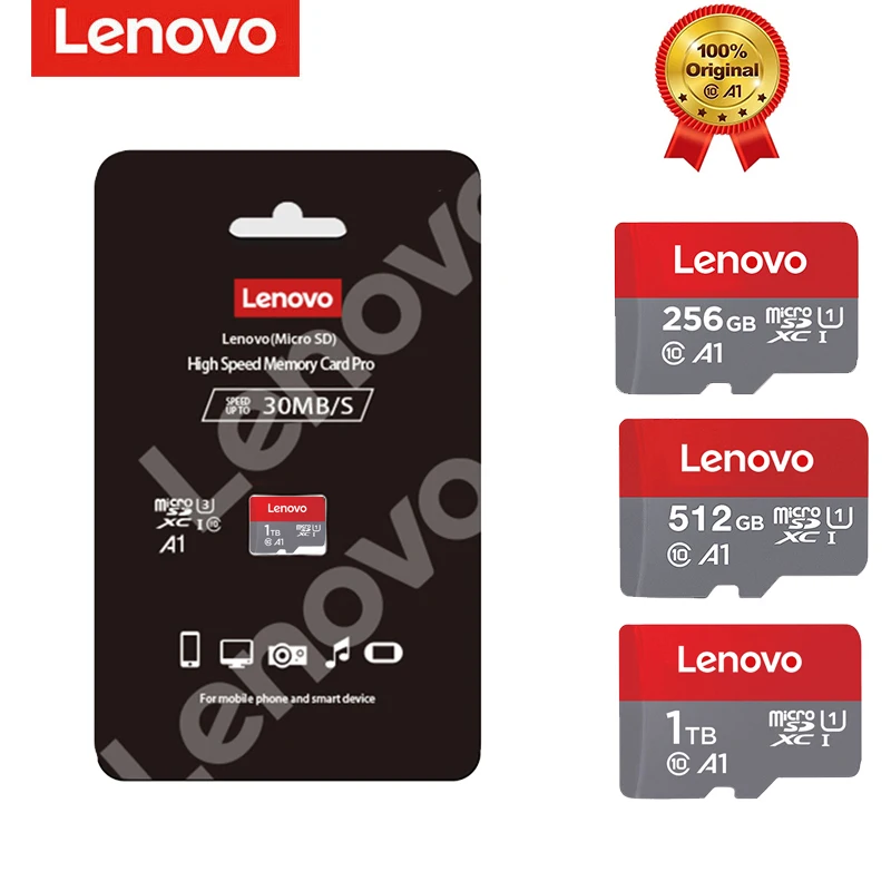 

100% Original Lenovo High Speed 1TB 512GB 256GB Micro SD Portable Card+ USB Drive Micro SDHC Card 10 UHS-1 TF Memory Card