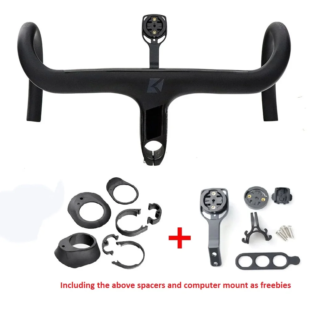 

2022 New T1000 Full Carbon Fiber Integrated Bicycle Handlebar with Stem Road Bike Racing Drop Handlebars 28.6x400/420/440mm