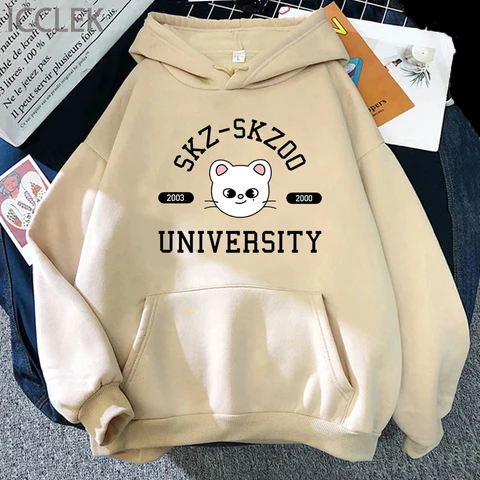 Kawaii Women's Hoodie Kpop Skzoo Stray Children's Graphic Hoodie Men's Winter Warm Street Kpop Fashion Hoodie Women