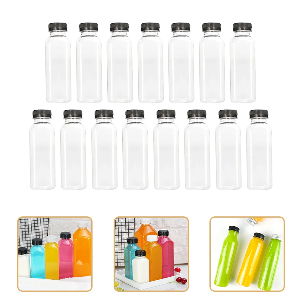 

Empty Bottles with Lids: 15pcs Bottles with Caps Clear Bottle Containers Reusable Jar Tumbler 350ml