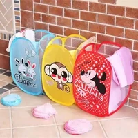cartoon foldable laundry basket large capacity organizer basket for household dirty clothes nylon mesh bag for toy storage