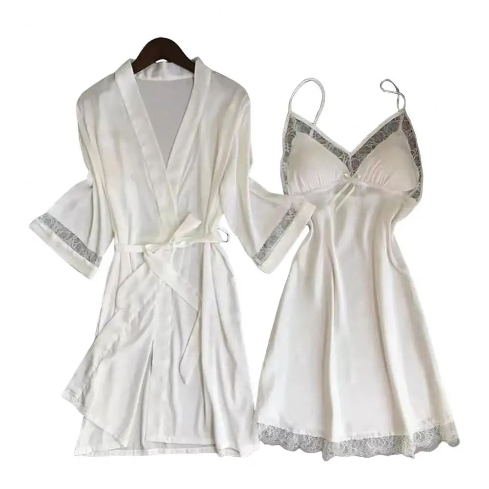 Новинка комплект из двух предметов атласная Шелковая пижама для женщин